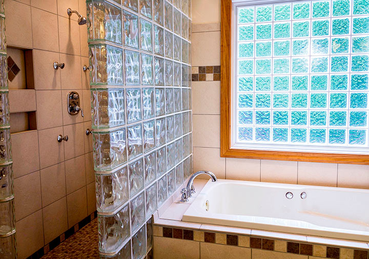 стеклоблоки в ванной