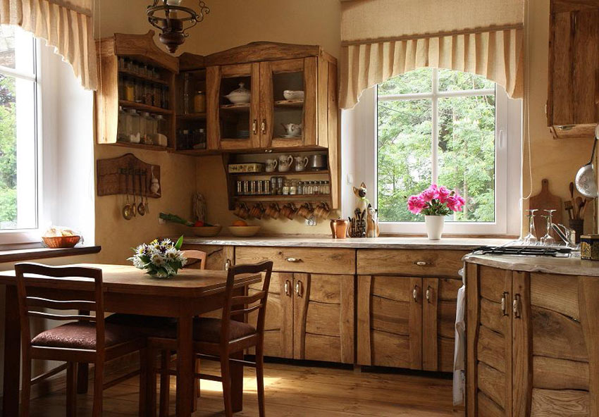 Дизайн кухни в деревенском стиле: 32 фото интерьеров, оформление своими руками