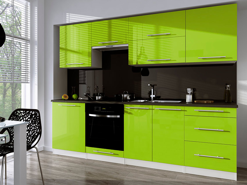 Дизайн Кухня-гостиная в стиле Современный в зеленом цвете №12812